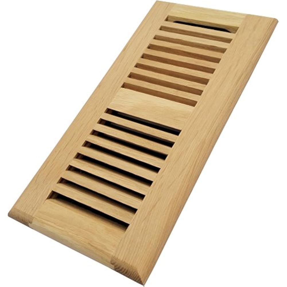 White Registers Grilles & Vents Oak Wood Floor Register, Drop In Damper