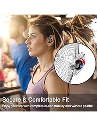 DULLA   Auriculares inalámbricos con 24 horas de reproducción IPX5, impermeables, Bluetooth 5.0, emparejamiento automático de auriculares, auriculares HiFi estéreo, auriculares deportivos con funda de carga y micrófono para LG, Samsung