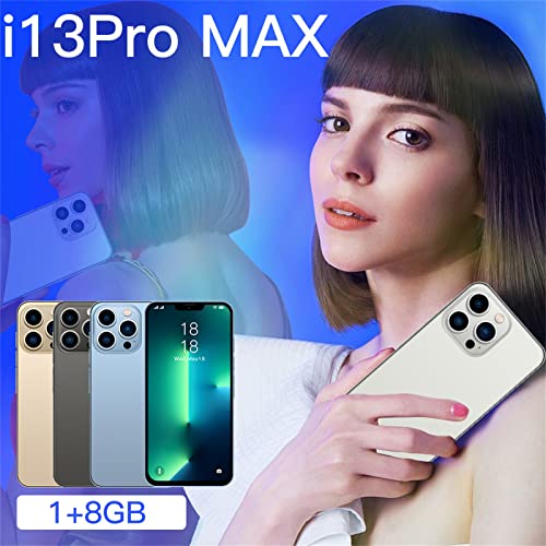 6.3 Inch Unlocked Phones,2022 I13 Pro Max Smart Phones 1+8gb Smartphones Hd Cellphones Mobile Phones Face Id Adnroid 6.0 Unlocked Smartphone for Women& Men, Blue