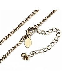 Collar largo de estilo étnico antiguo de oro y plata con colgante de circonita cúbica de talla redonda