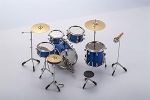 ALANO Mini Drum Model Mini Drum Set Musical Instrument Ornament Musical Ornaments (Blue)