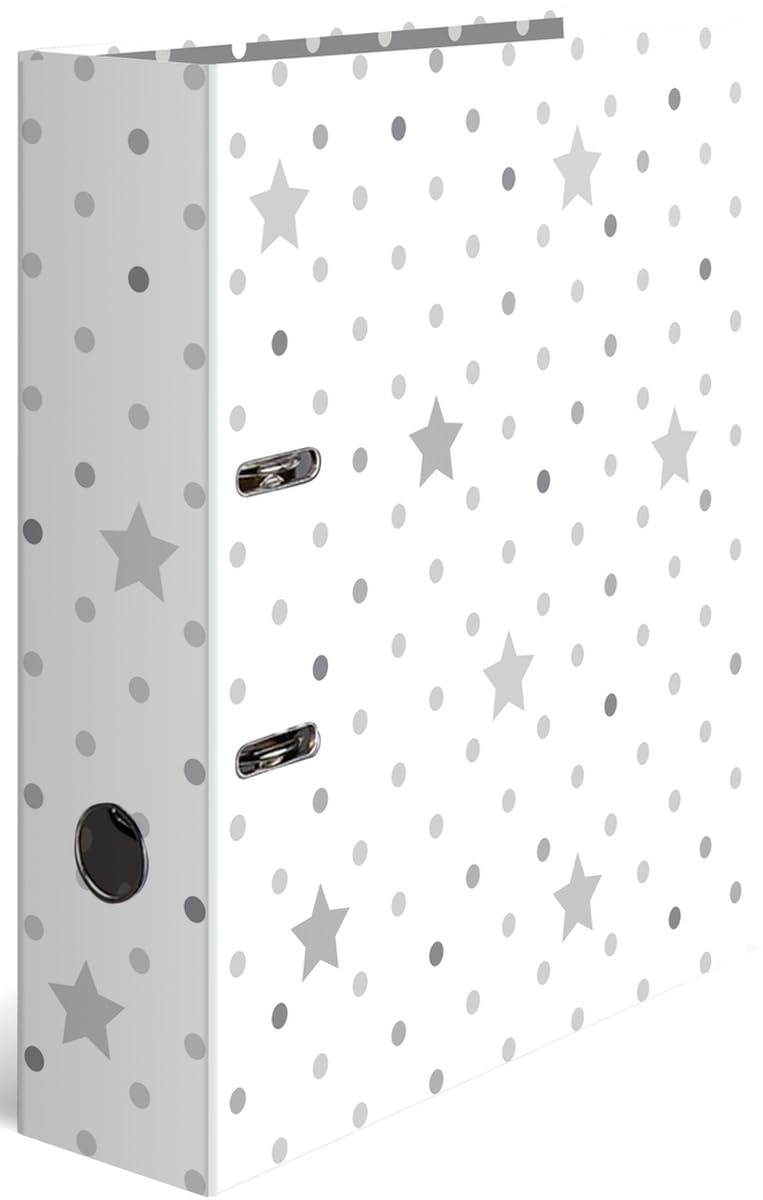 HERMA Lever Arch Files Stars, Assorted, A4, 70 mm Spine, with Inner Print, Pack of 10
