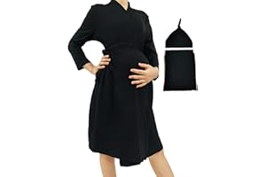 SUFEINI Swaddle Set with Matching Mommy Robe, Maternity Robe Nursing Hospital Delivery Labor Robes Pregnancy Women Loungewear