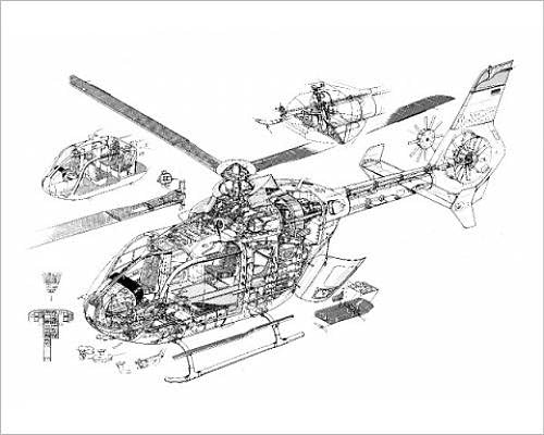 Media Storehouse 10x8 Print of Eurocopter EC-135 Cutaway Drawing (1571187)