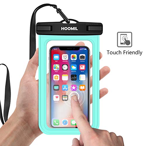 HOOMIL Universal Waterproof Cell Phone Case Pouch IPX8 Dry Bag for Samsung Galaxy Note 10 5G /9/A20/A10/A50/A70 up to 6.5-inch, Underwater Case for Pools Beach Kayaking Travel 2 Pack (Black, Green)