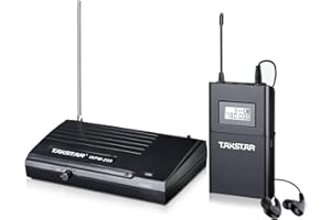 Takstar WPM-200 In-Ear Stage UHF Wireless Monitor System for Studio Recording/On-Stage Monitoring (1 Transmitter and 1 Receiver)