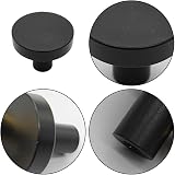 WAenZeeNH 4x 30mm Round Flat Black Cabinet Knobs Drawer Pulls Aluminum Alloy view 4