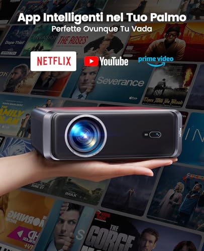 4K Projector [Netflix Compatible]1000ANSI Auto Focus/Keystone Projector 4K Smart TV, WiFi6 Two-way Bluetooth5.3 Portable Video Projector 1080p Native with HDMI ARC/CEC Home Cinema/Outdoor Black