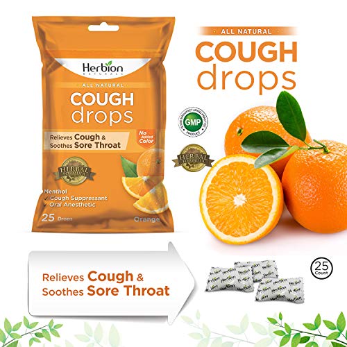 Herbion Naturals Cough Drops with Orange Flavor 25Ct Pouch Oral