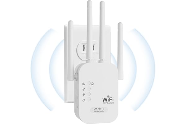 WiFi Extender, WiFi Repeater,Internet Booster, Long Range WiFi Extenders Signal Booster for Home, WiFi Repeater with Ethernet Port Covers Up to 9800 Sq.ft,Quick Setup-Raw White