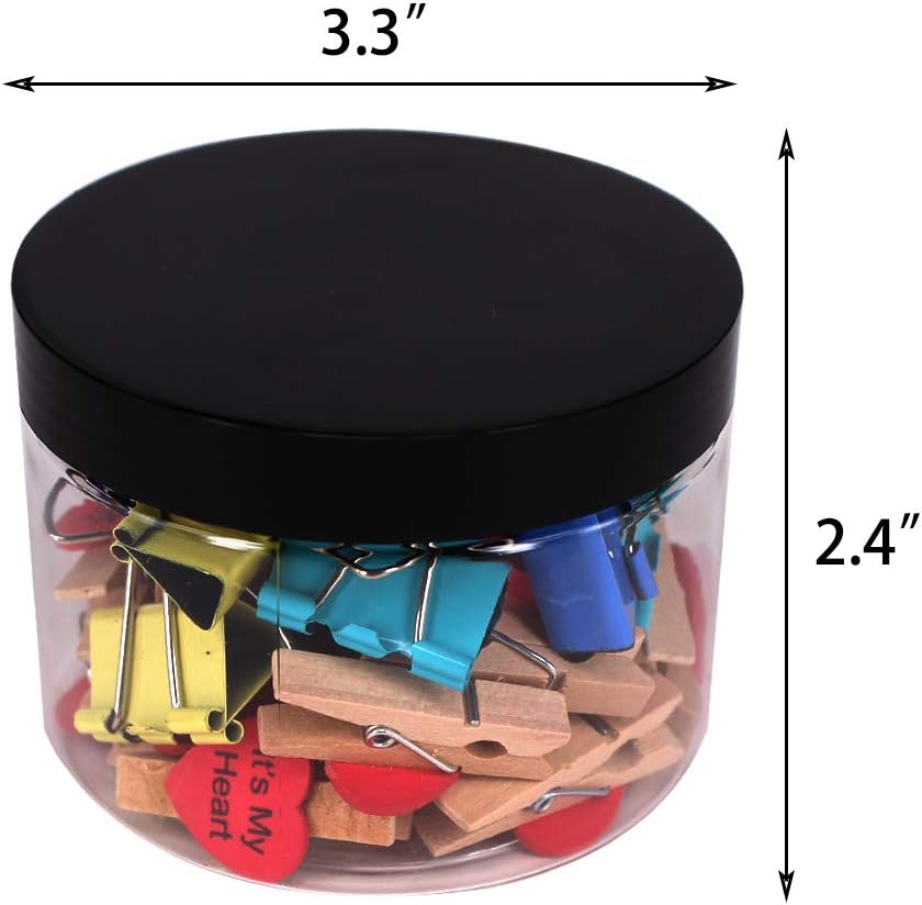 YBCPACK 12 Pack 8 OZ 250ML Round Clear Plastic Jars With Lids, A Spatula, A Pen & Labels - Image 4