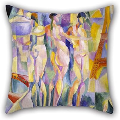 Oil Painting Robert Delaunay - La Ville De Paris Pillow Cases 16 X 16 Inches / 40 By 40 Cm Best Choice For Him Boy Friend Son Kids Girls Club Gril Friend With Twin Sides