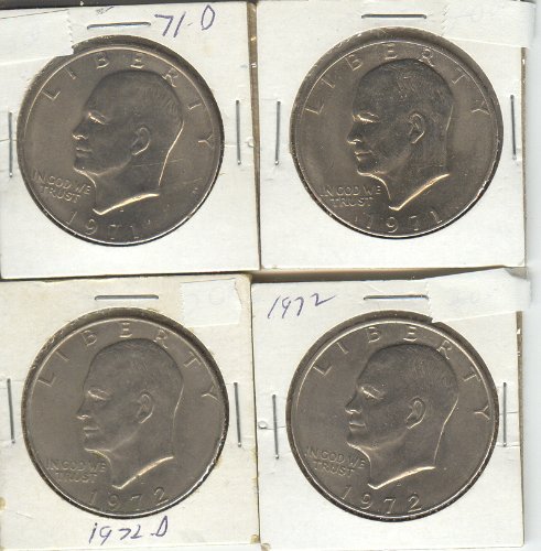EISENHOWER (IKE) DOLLARS SET OF 4 DIFFERENT DATES BETWEEN 1971-1978
