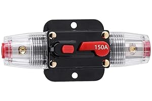 RVCAZON STETION Car Audio 150 Amp Resettable Fuse Circuit Breaker Car Protect for Audio System Fuse 12-24V DC for Car Audio Amps Overload Protection Fuse (150A)