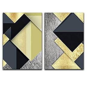 2 Panels Gold Art Home Artwork for Living...