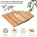 MASTERTOP Bamboo Cutting Board Sets for Kitchen, 4pcs Wood Chopping Boards for Meat/Cheese/Vegetables, Juice Groove, Large Butcher Block, Grip Handles, Serving Tray, Knife, Cut Resistant Gloves