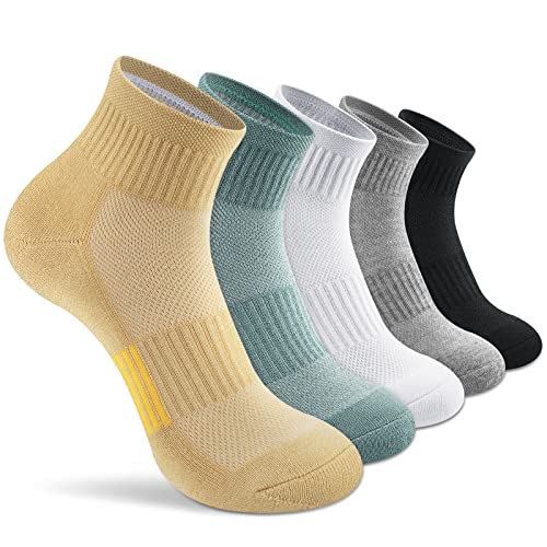 Gonii Lot de 5 paires de chaussettes de sport épaisses rembourrées pour femme, 5 paires multicolores, 6-8
