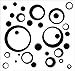 Black Wall Vinyl Sticker Decal Circles, Rings, Dots 25+pc 11in Large Home Décor