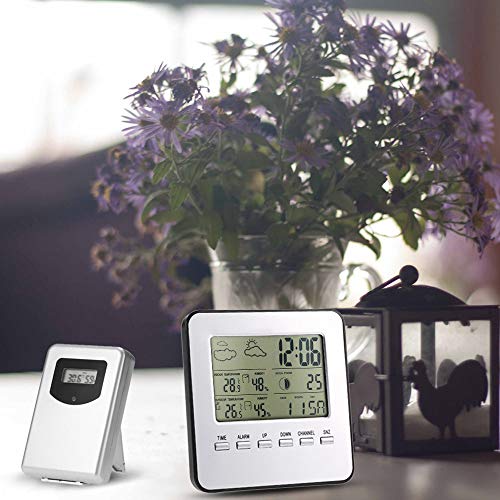 TOOGOO Upgraded Weather Station, Wireless Digital Indoor Outdoor Thermometer Hygrometer, Remote Sensor, Home Weather Forecaster Station, Humidity, Clock, Alarm Clock - Thumbnail 2