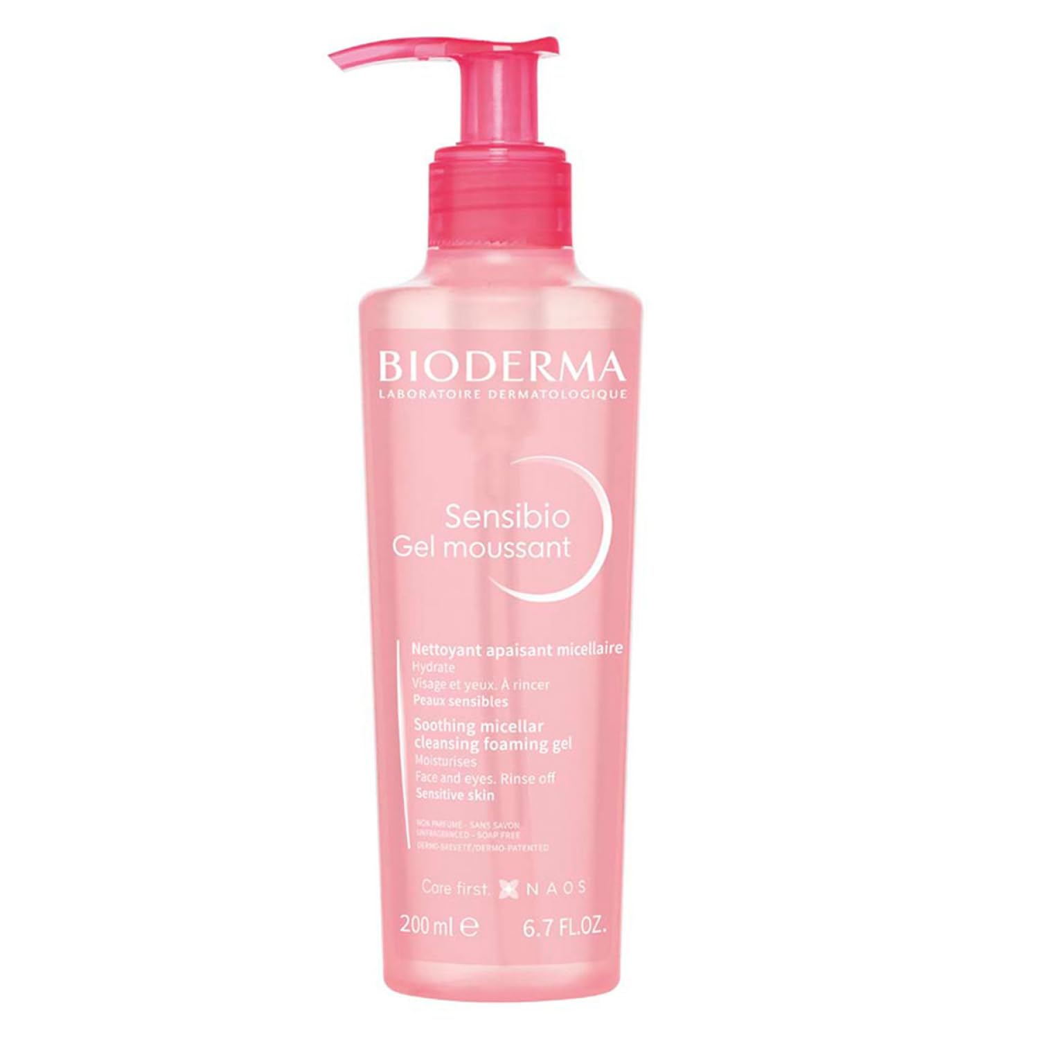 Bioderma Sensibio Foaming Gel - Soothing & Hydrating Micellar Face Wash for Sensitive Skin, Gentle Cleanser & Makeup Remover for Face & Eyes, 500ml