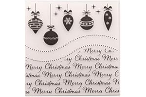 WOOYANGFUN Welcome to Joyful Home 1PC Christmas Bell Background Embossing Folder for Card Making Floral DIY Plastic Scrapbooking Photo Album Card Paper DIY Craft Decoration Template Mold