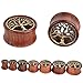 Oasis Plus Tree of Life Organic Wood Flesh Tunnels Double Flared Ear Stretcher Saddle Plugs Gauge 20mm 3/4