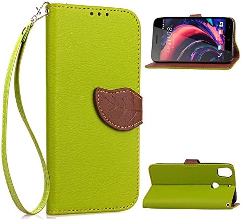 HTC Desire 10 Pro Case, Ngift [Leaf Green] PU Leather with Kickstand [Wrist Strap] Flip Wallet Leather Case Cover for HTC Desire 10 Pro