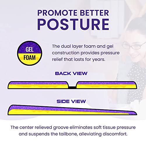 GSeat Lite Travel Gel and Foam Cushion - for Back Pain, Sciatica, Pressure Relief, and Tailbone Discomfort - Promotes Healthy Posture - Ergonomic Comfort - for Car, Commute, Airplane and Travel