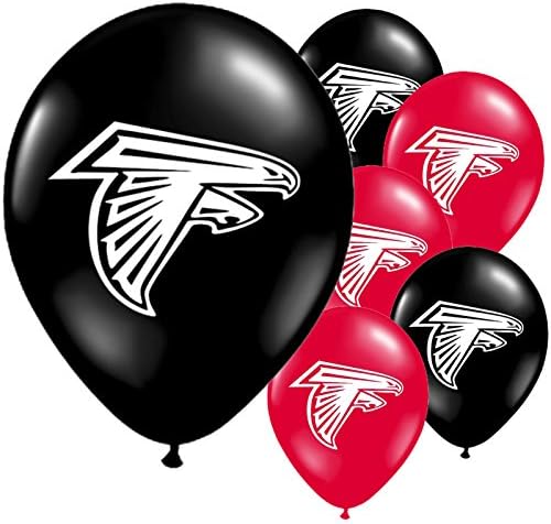 20 Red Black Falcons American Football Sports Party Printed Latex Balloons