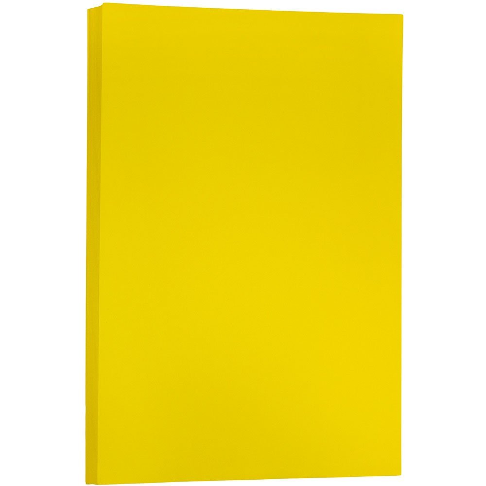 JAM Paper Bright Coloured Cardstock - 279.4 x 431.8 mm Coverstock - 176gsm - Yellow Recycled - 50 Sheets/Pack