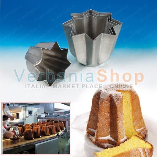 Calder 6096 Tinned Mould Pandoro Shape, 27 cm Diameter-19 cm Height, Silver