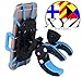 XYZ Supplies® Cell Phone Mount/Holder for Boat, Motorcycle/Bike Handlebars, Microphone, Music, or Drum Stand, iPhone, Samsung, Smart Phone, (Blue)