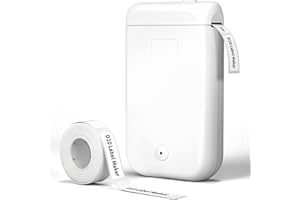 Mandizza Label Makers Machine with Tape, D10 Bluetooth Label Makers, Portable Wireless Mini Label Printer for Home Labeling, Easy to use Inkless Handheld Small Labeler for Phone, with 1 Roll Label