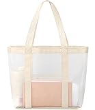 KPX Mesh Beach Bag, Tote Bag for Women Large