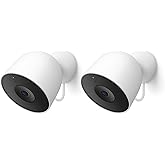 Google Nest Cam Outdoor (Wired, 2nd gen) - 2K Video and Gemini - 2-Pack