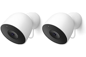 Google Nest Cam Outdoor (Wired, 2nd gen) - 2K Video and Gemini - 2-Pack