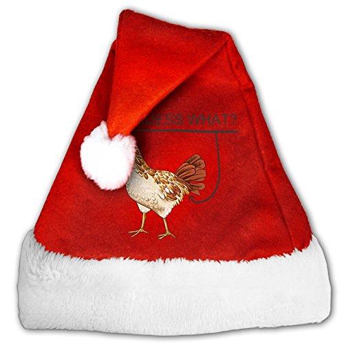 Guess What Chicken Christmas Hat Velvet Santa Claus Hat S Size For Kid,M Size For Adult