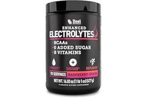 Zeal Naturals Electrolyte Powder Recovery Drink (90 Servings | Raspberry Guava) w/ 0 Sugar +BCAAs +B-Vitamins Electrolyte Supplement w Potassium Zinc & Magnesium for Hydration - Keto Electrolytes