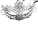 Masquerade Mask Shiny Metal Rhinestone Venetian Pretty Party Evening Prom Mask Silver Black