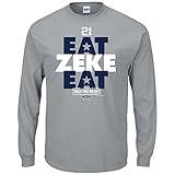 Dallas Football Fans. Eat Zeke Eat Gray Long Sleeve T-Shirt (Sm-5X)
