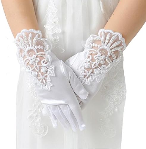 Lily Wedding Baby Girl's Pearl Lace Formal Special Occasion Gloves for Wedding