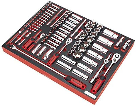 Sealey Tbtp02 Tool Tray with Socket Set 91Pc 1/4In, 3/8In & 1/2In Sq Drive, White, 530mm x 397mm x 55mm - Image 3