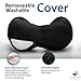 SunTal Ultimate Comfort Travel Pillow + Eye Mask – Prevent Neck Pain – Memory Foam Pillow Perfect for Airplane, Train, Bus, & Car Travel – Full 360 Head & Neck Support (Black)