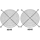 140mm Black Fan Grill/Guard with Screws (2 Pack)