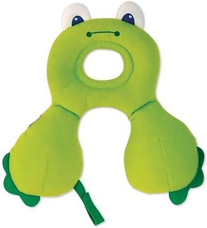 Toddler U Pillow Travel Neck Rest Protector Head Support Stroller Car Seat Headrest Pillow For baby 0-12 Month (Green frog)