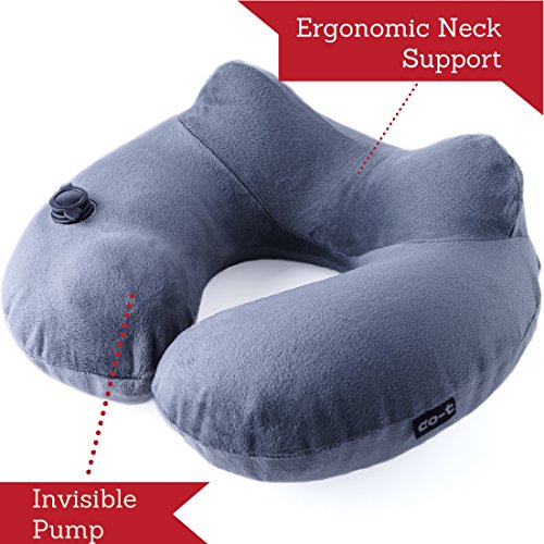 Inflatable Neck Pillow - Inflatable Travel Pillow Set for Airplane - Neck Travel Pillows for Women - Airplane Pillow for Men with Packsack - Soft Velvet Flight Pillow. - Thumbnail 6