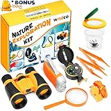 Windco Outdoor Exploration Kit – Outdoor Toys - 10Pieces Explore Kit for Educational Games – Binoculars Gift Box with Bug Collector Flashlight and Other Camping Toys - Great Girls & Boys Birthday Gift