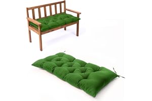 MOONASE Waterproof Lounger Seat Cushions Outdoor Loveseat Bench Seat Pads Tufted Bench Cushion (47.2 X 19.7 Inch, Green)