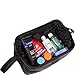 AmeriLeather Top-Zip Leather Toiletry Bag (Black)
