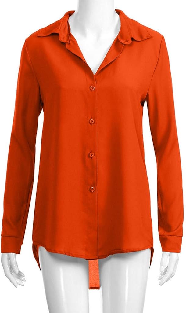 UOKNICE BLOUSE for Womens, Roll Sleeve Casual Fashion V-Neck Solid Office Ladies Plain Tunics T-Shirts Pullovers Tops at  Women’s Clothing store